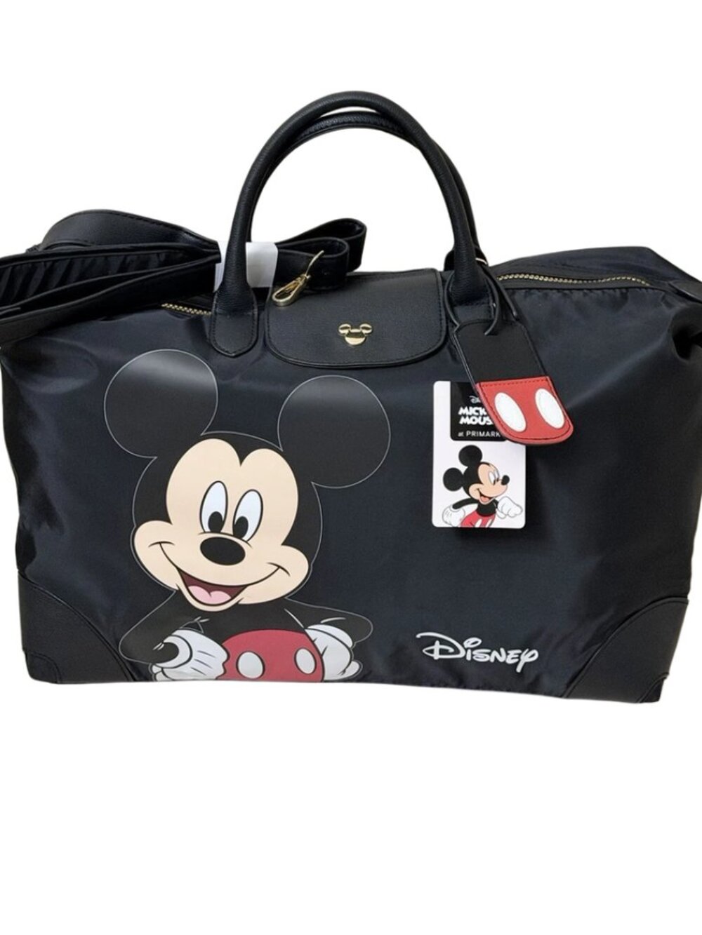 Disney Mickey Mouse Primark Black Weekender Duffle Travel Bag NWT